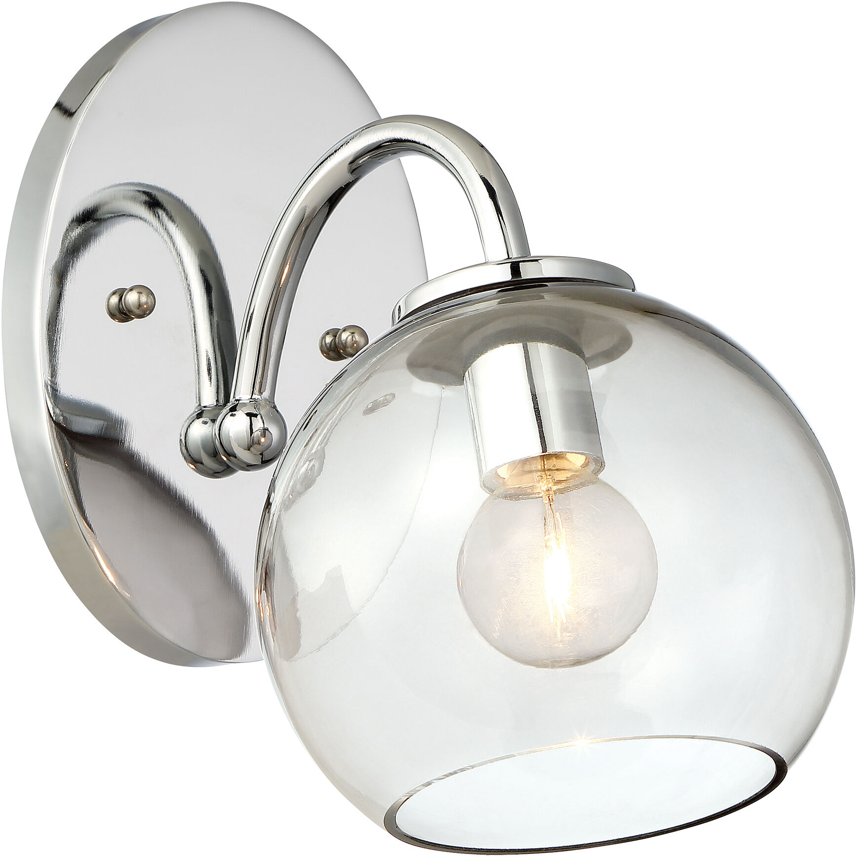 Exposed 1 Light 5.75 inch Chrome Bath Light Wall Light