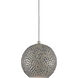 Giro 1 Light 6 inch Painted Silver/Nickel/Blue Multi-Drop Pendant Ceiling Light