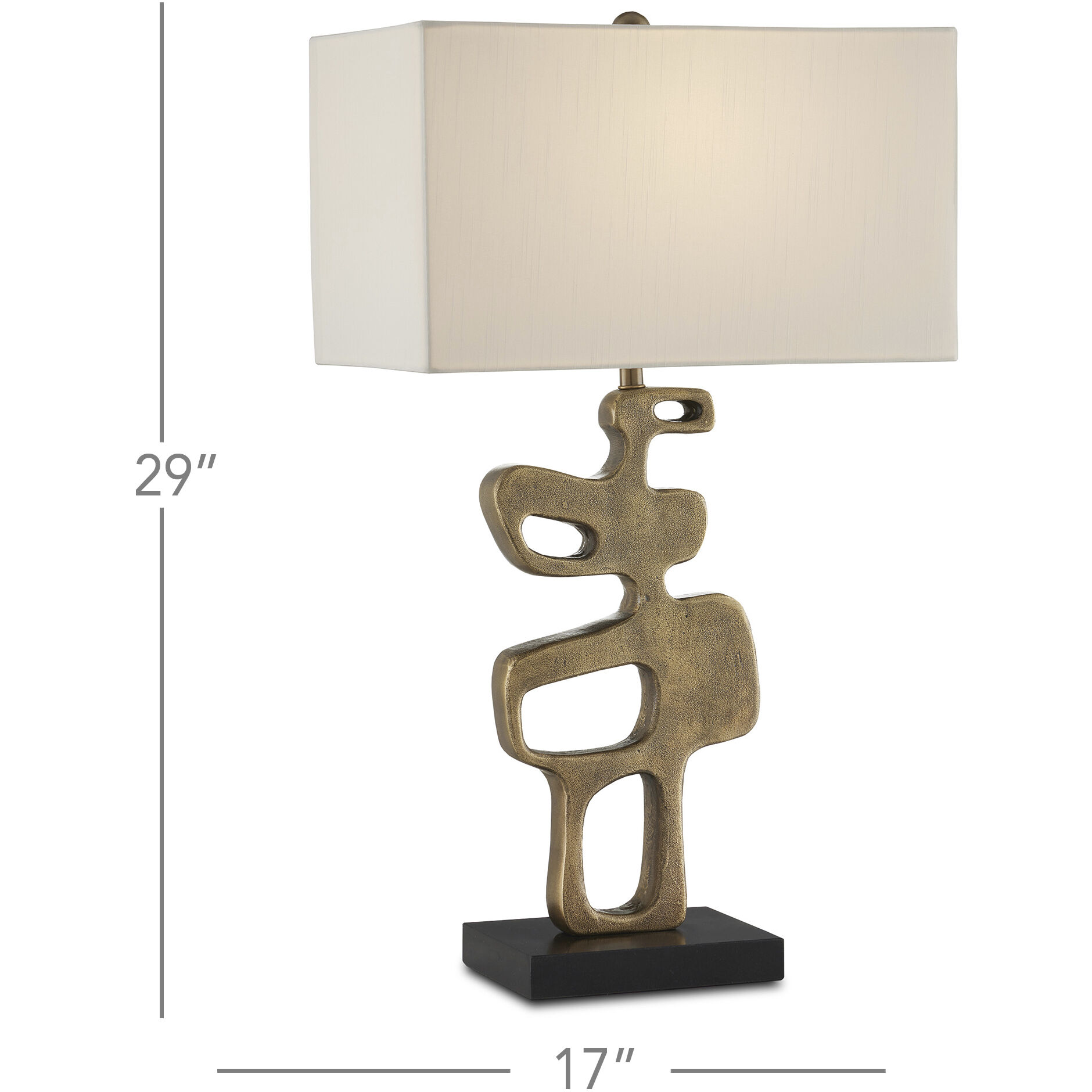 Mithra 29 inch 100 watt Antique Brass and Black Table Lamp Portable Light