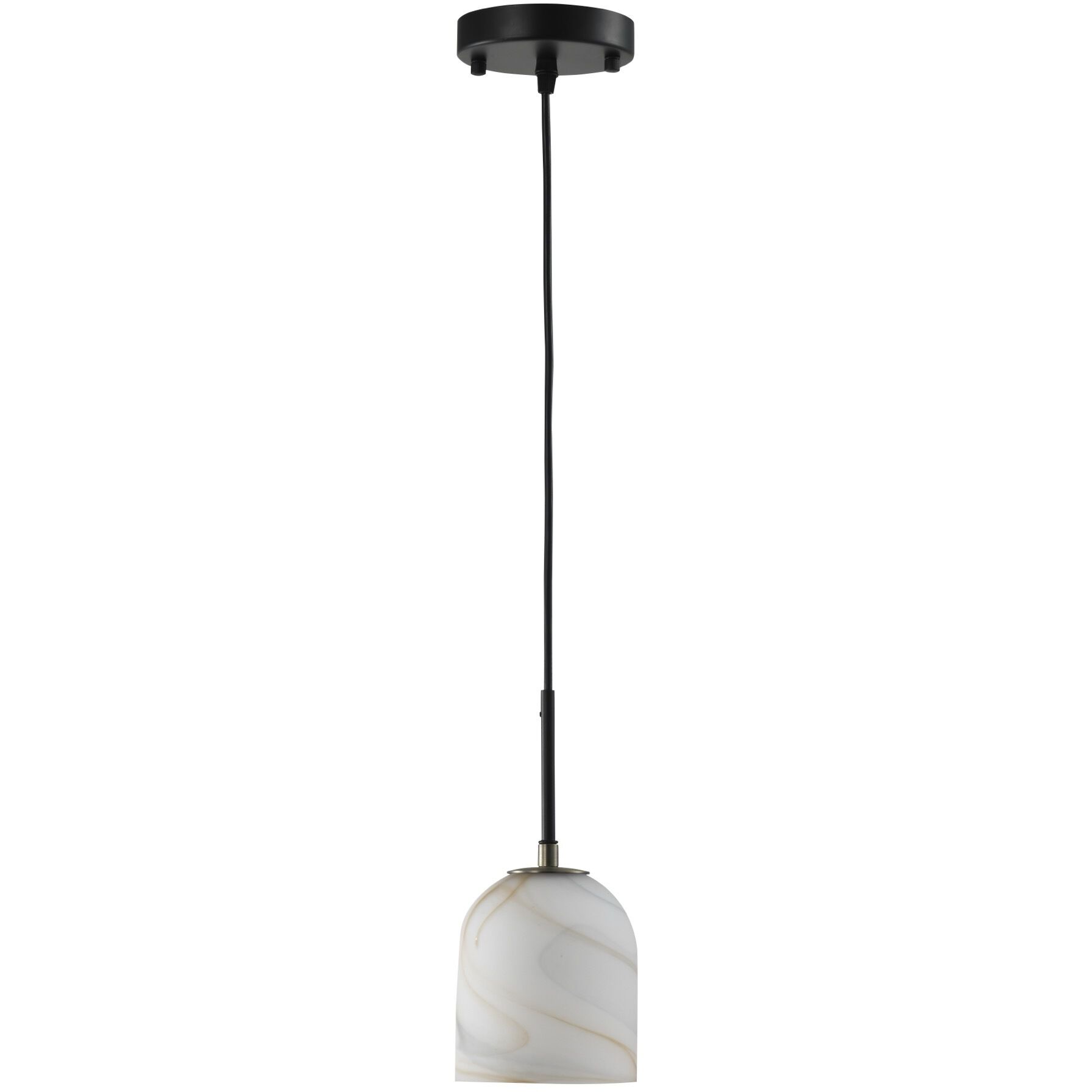 Crema 1 Light 4.72 inch Black and Brushed Brass Pendant Ceiling Light