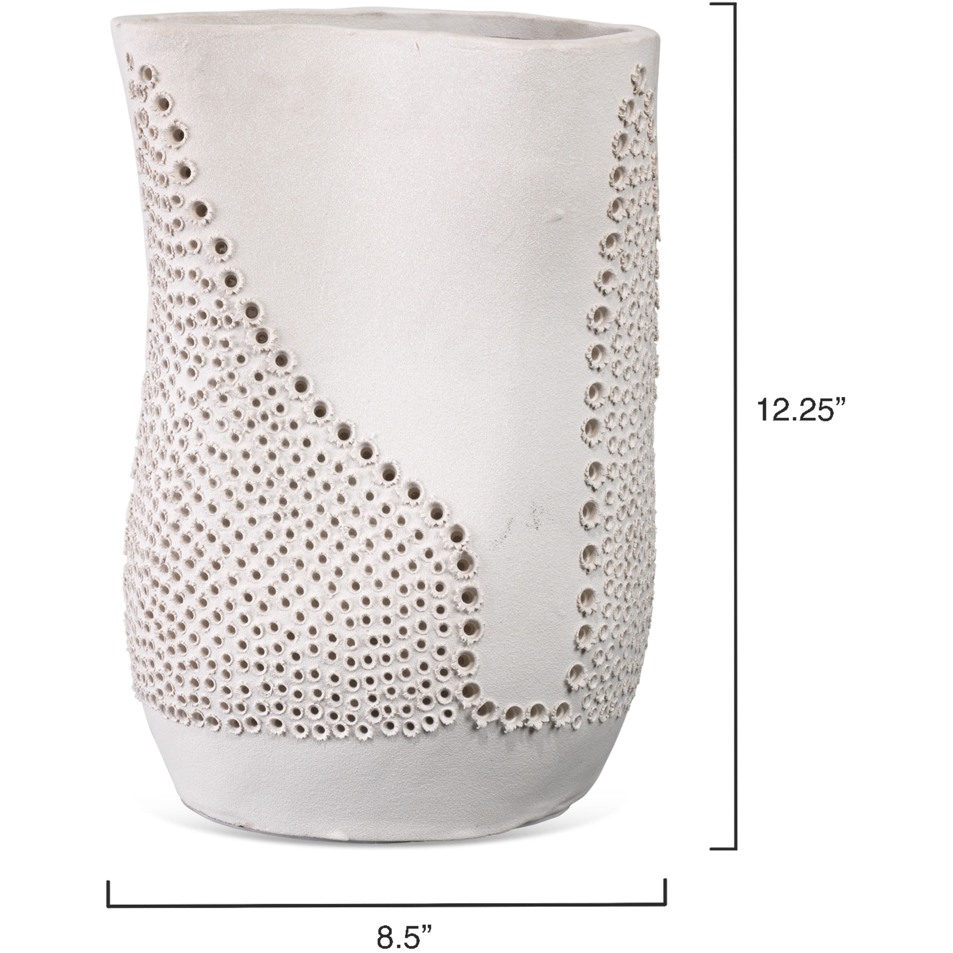 Moonrise 12.5 X 8.5 inch Vase in Matte White Porcelain