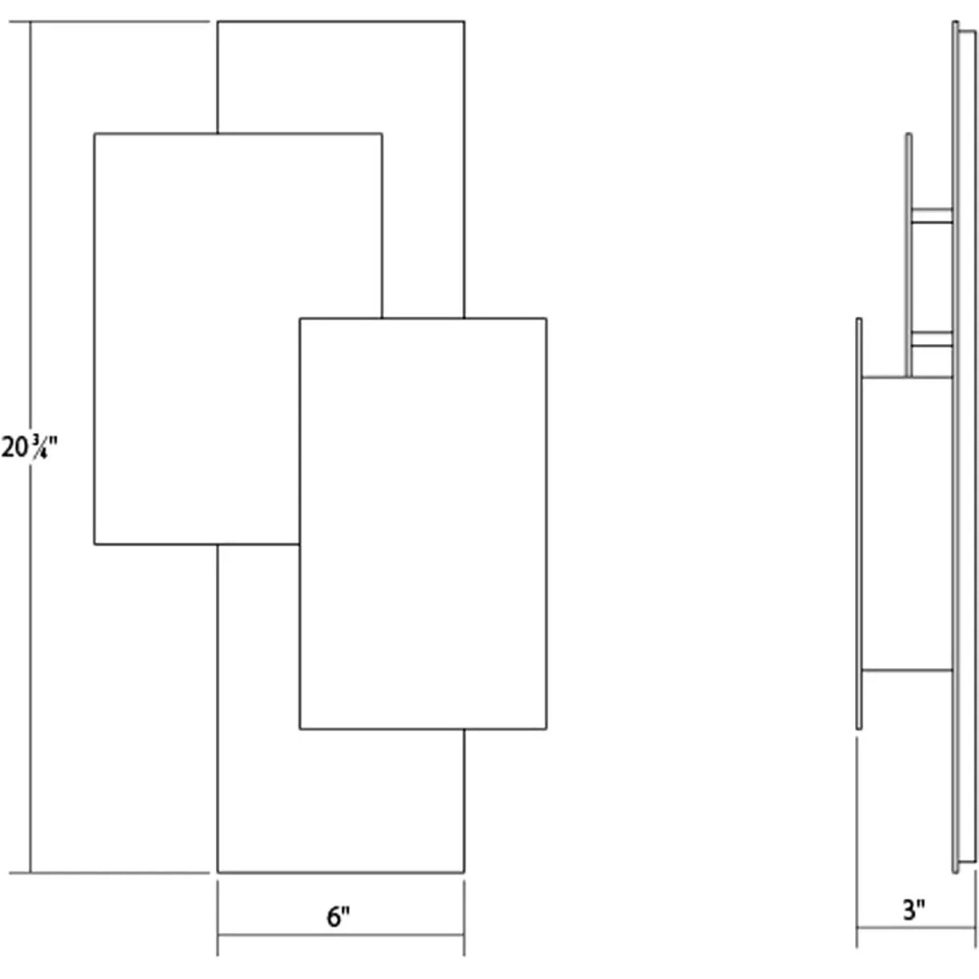 Offset Panels LED 21 inch Textured Bronze Indoor-Outdoor Sconce