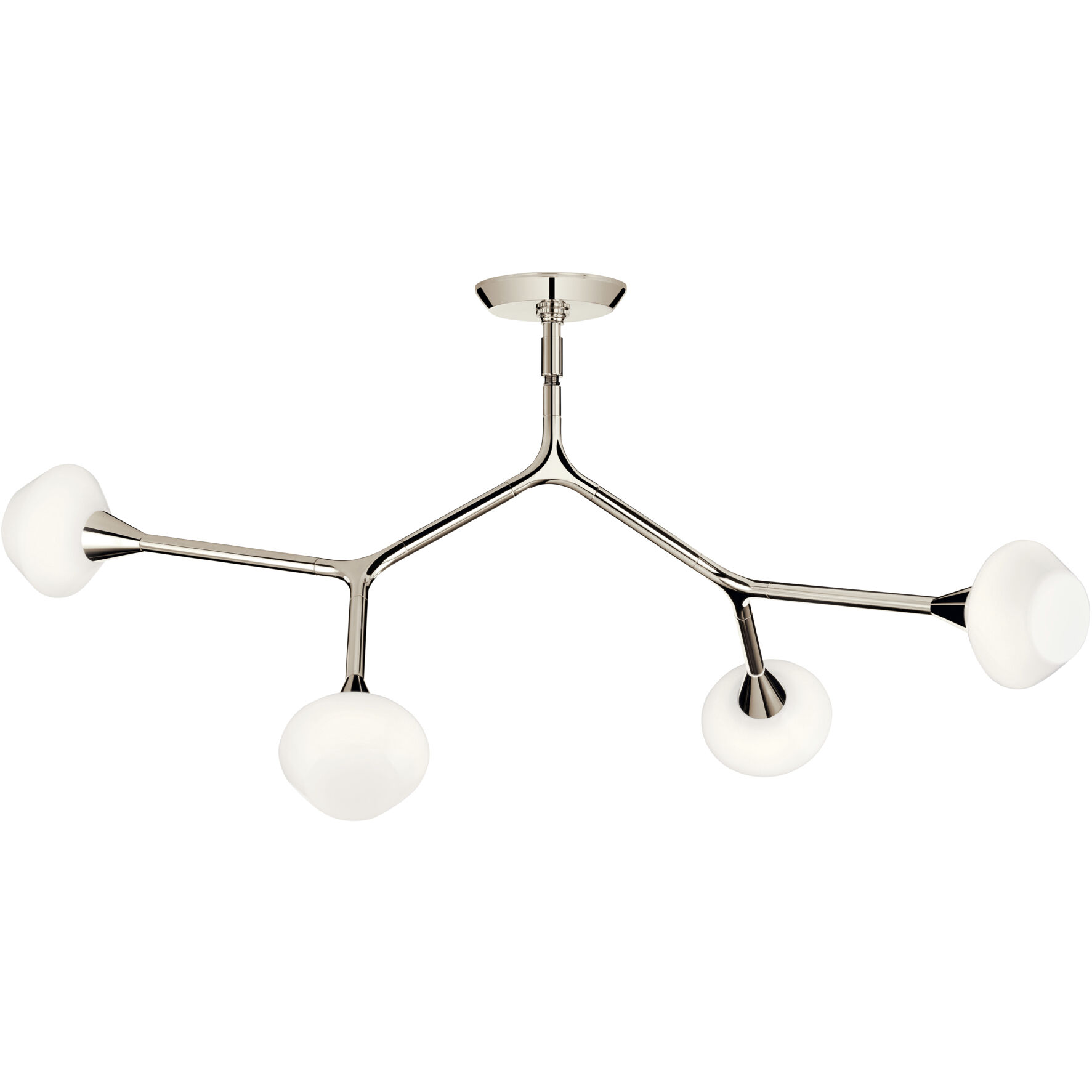 Cassius 4 Light 5.25 inch Polished Nickel Chandelier Ceiling Light, Convertible