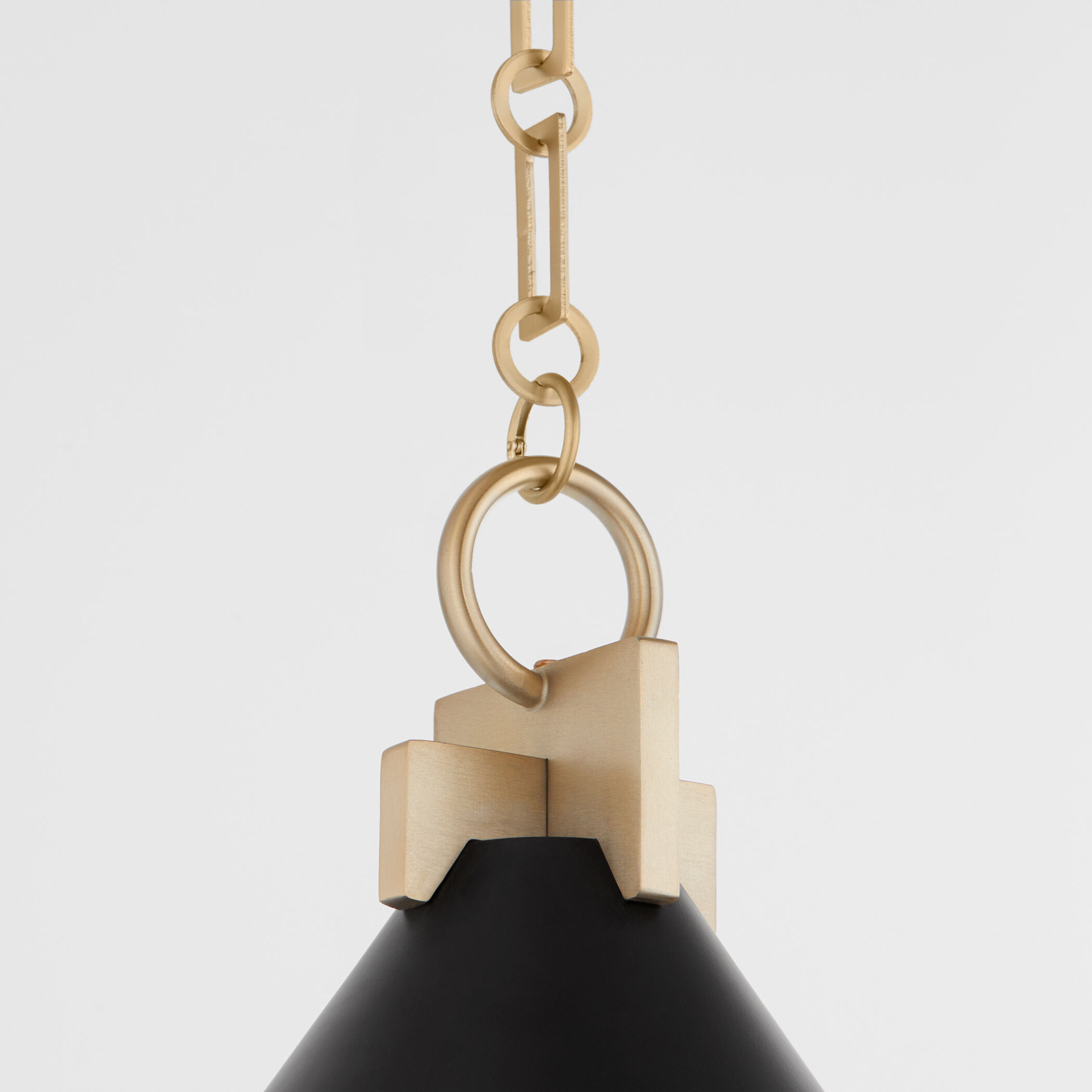 Jackson 1 Light 16 inch Matte Black and Aged Brass Pendant Ceiling Light
