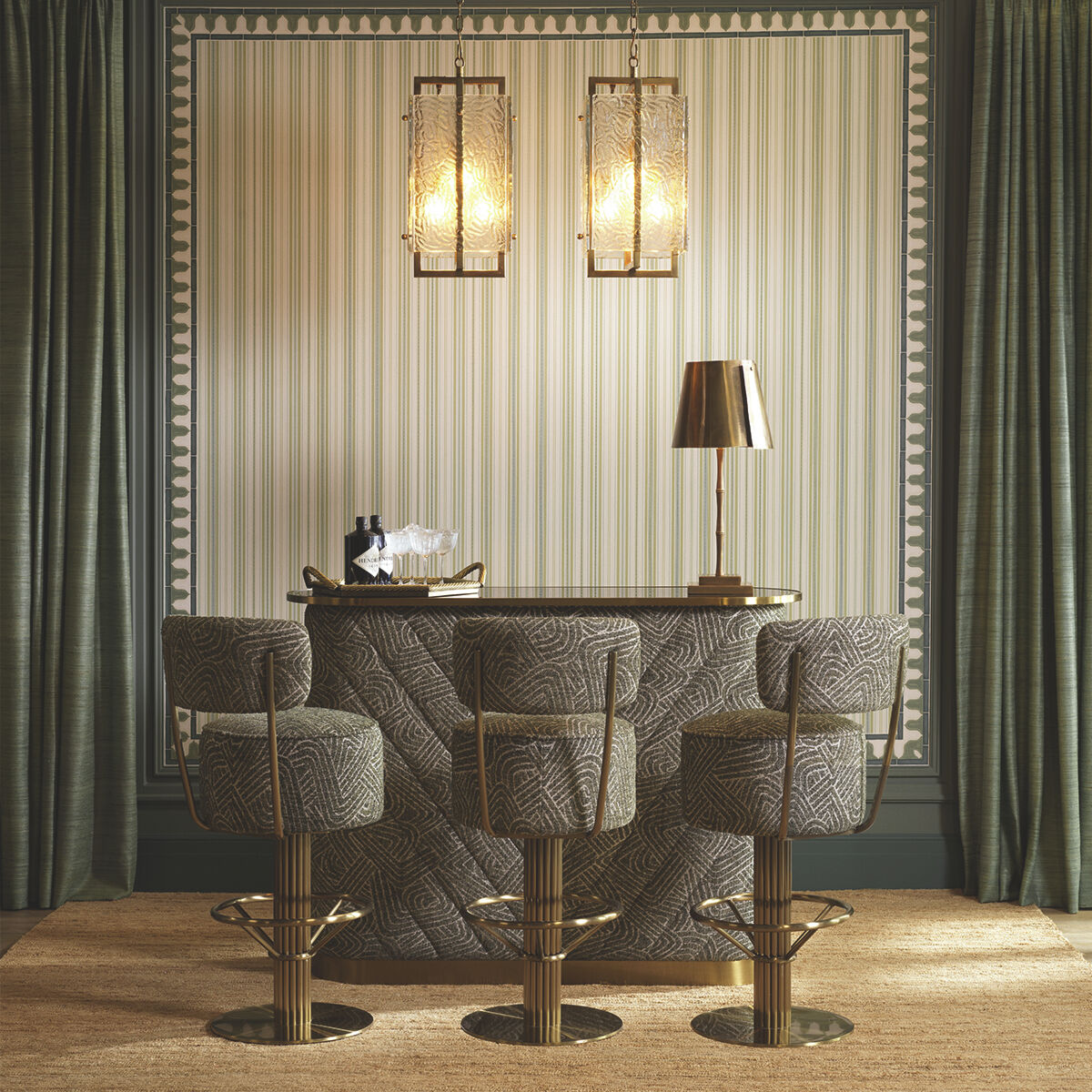 Solara 4 Light 12.4 inch Vintage Brass and Handblown Glass Pendant Ceiling Light