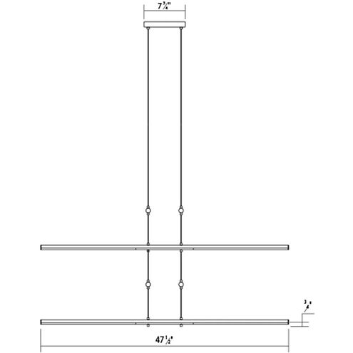 Tik-Tak LED 48 inch Satin Nickel Pendant Ceiling Light