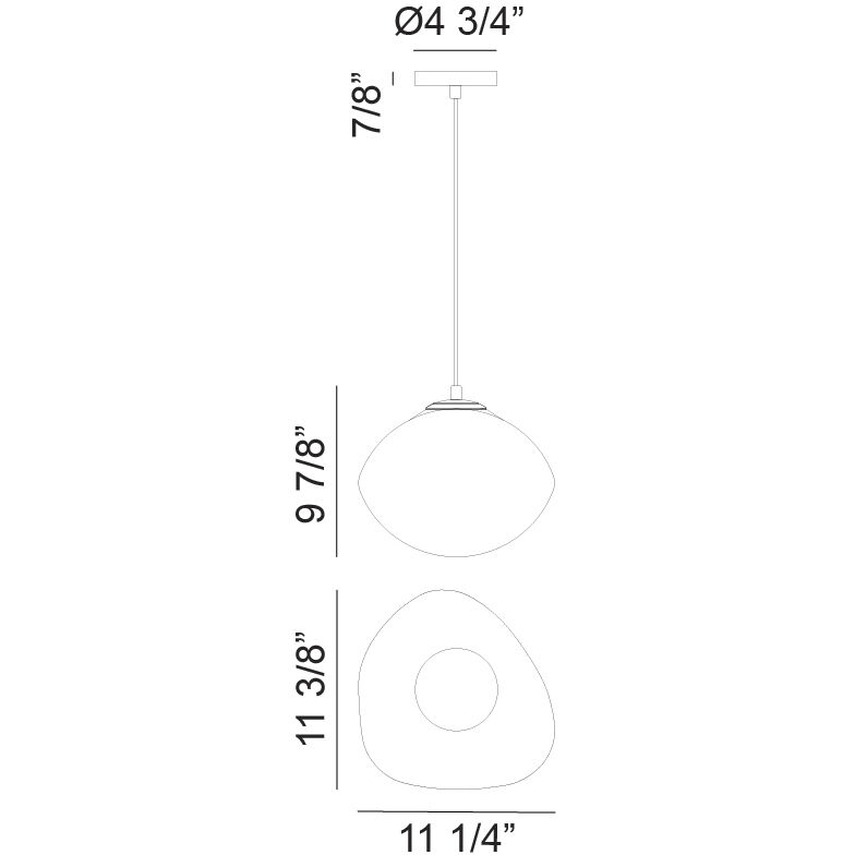 Melotte 1 Light 11.25 inch Black Chandelier Ceiling Light in Black and Opal Glass