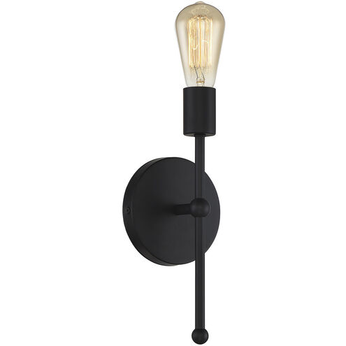 Industrial 1 Light 5.13 inch Matte Black ADA Wall Sconce Wall Light