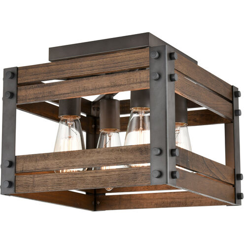 Austin 4 Light 8.75 inch Aged Gun Metal Flush Mount Ceiling Light