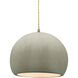 Radiance 1 Light 10 inch Celadon Green Crackle and Antique Brass Pendant Ceiling Light