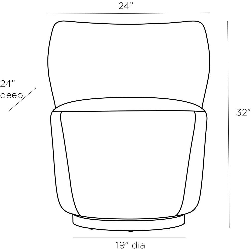 Poppy 32 inch Cider Swivel Chair