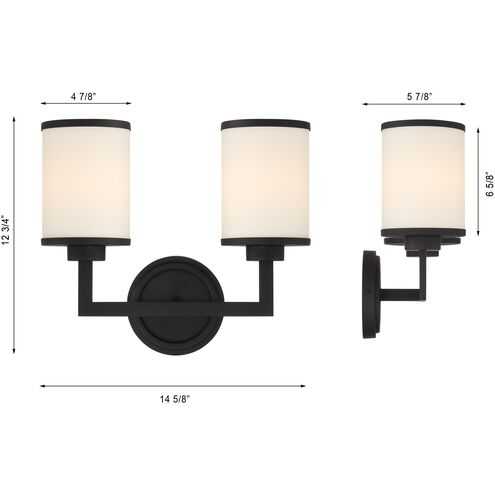 Bryant 2 Light 14.5 inch Black Forged Sconce Wall Light