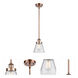 Ballston Small Cone LED 6 inch Antique Copper Pendant Ceiling Light in Seedy Glass