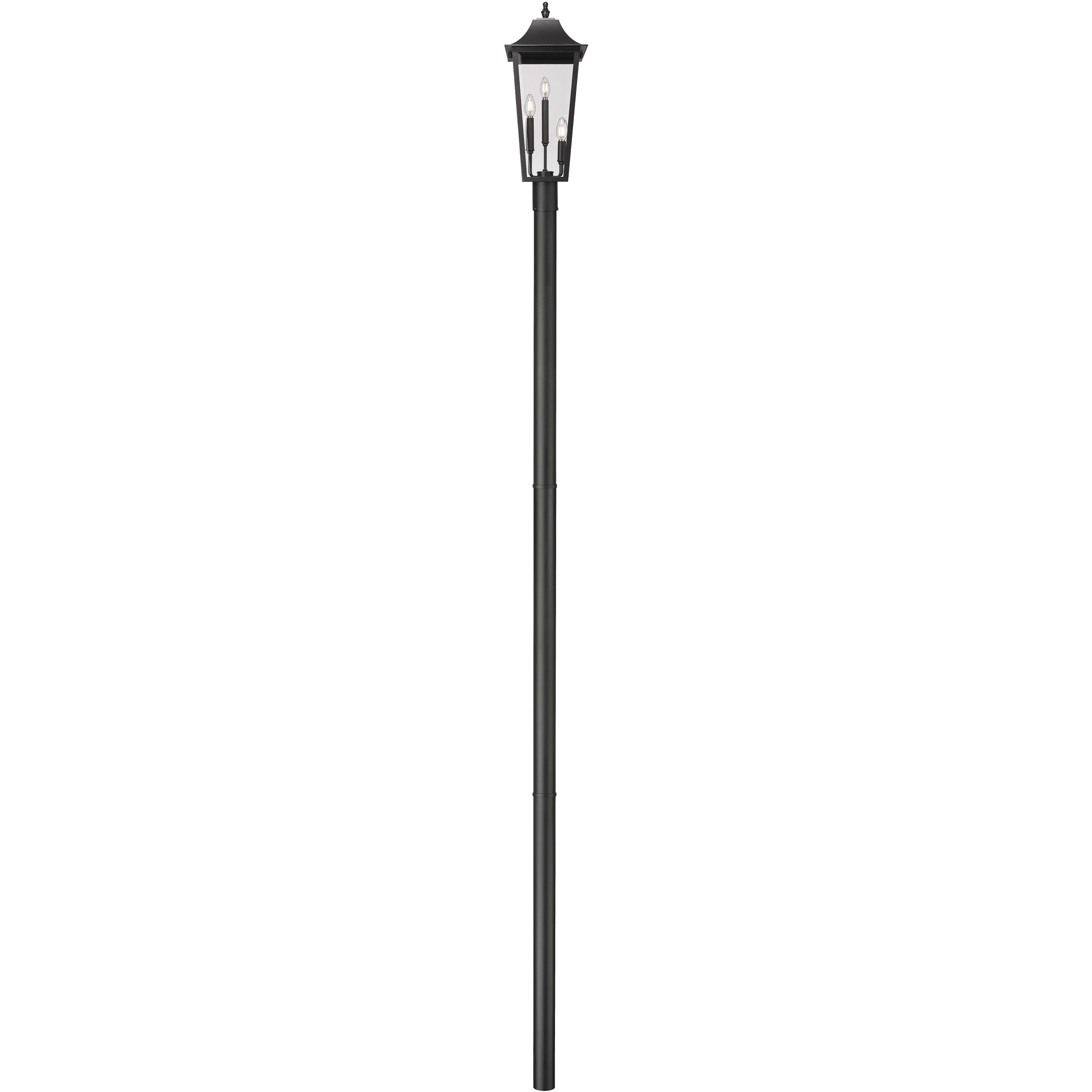 Gannon 3 Light 144.75 inch Black Outdoor Post Mounted Fixture in G9