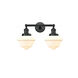 Franklin Restoration Small Oxford 2 Light 17 inch Matte Black Bath Vanity Light Wall Light in Matte White Glass, Franklin Restoration