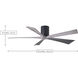 Atlas Irene-5H 60 inch Textured Bronze with Walnut Tone Blades Ceiling Mount Paddle Fan, Flush Mounted