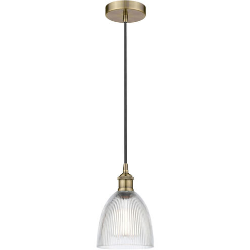 Edison Castile 1 Light 6 inch Antique Brass Mini Pendant Ceiling Light