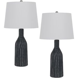 Irvington 24.5 inch 100.00 watt Marble Tone Table Lamp Set Portable Light, Pair