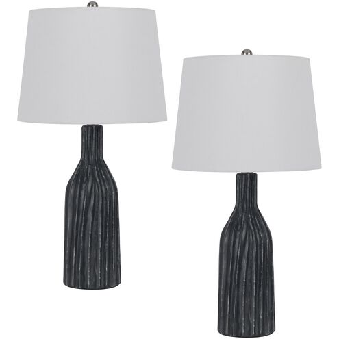 Irvington 24.5 inch 100.00 watt Marble Tone Table Lamp Set Portable Light, Pair