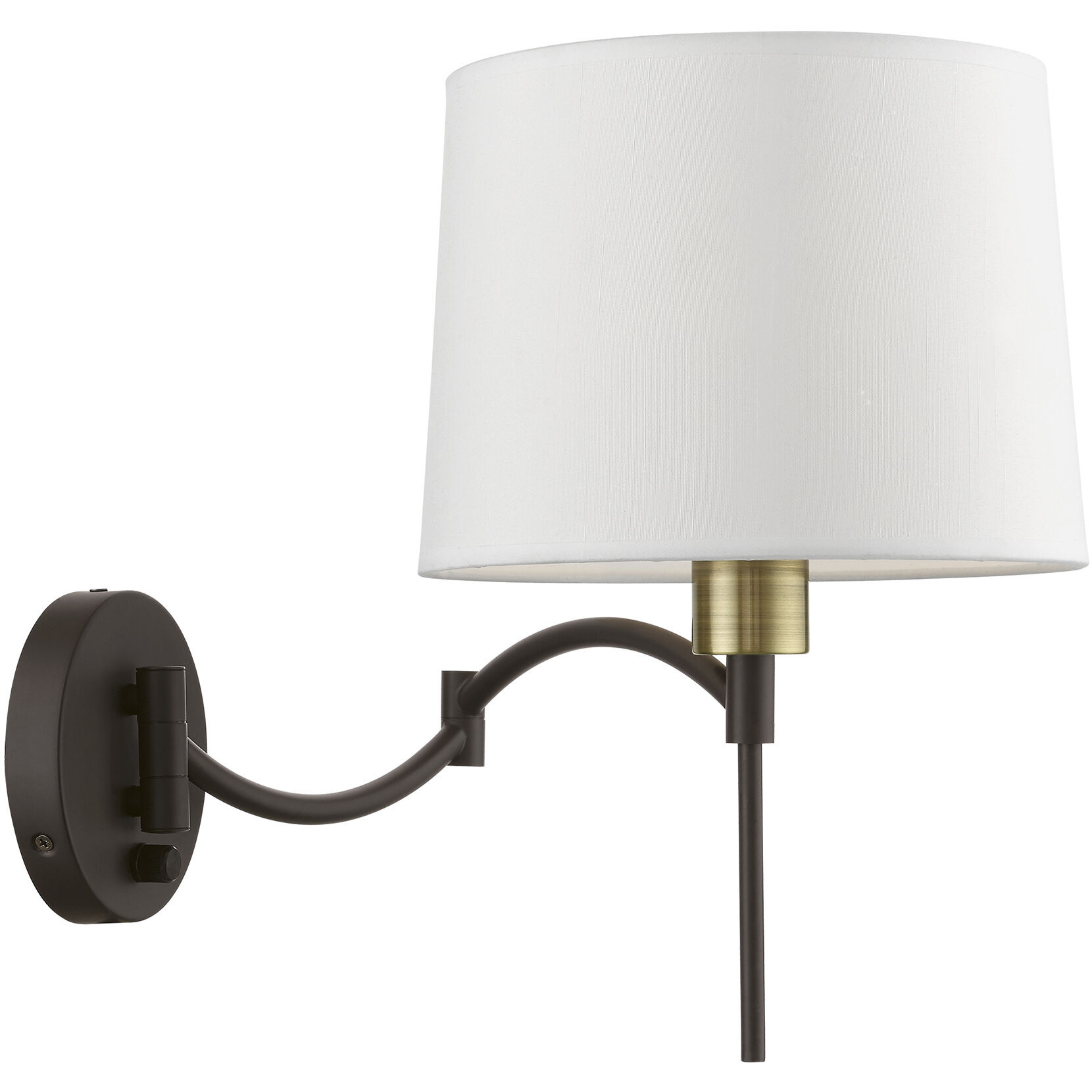 Allison 10 inch 60.00 watt Bronze with Antique Brass Accent Swing Arm Wall Lamp Wall Light