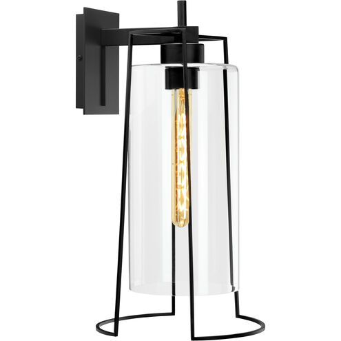 Cere 1 Light 18.5 inch Matte Black with Clear Outdoor Wall Sconce, Large