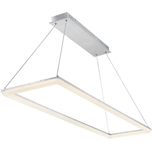 Frame LED 16 inch Brushed Aluminum Pendant Ceiling Light in 58in, dweLED