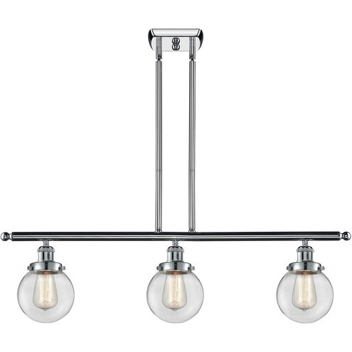 Ballston Beacon 3 Light 36 inch Polished Chrome Island Light Ceiling Light in Clear Glass, Ballston