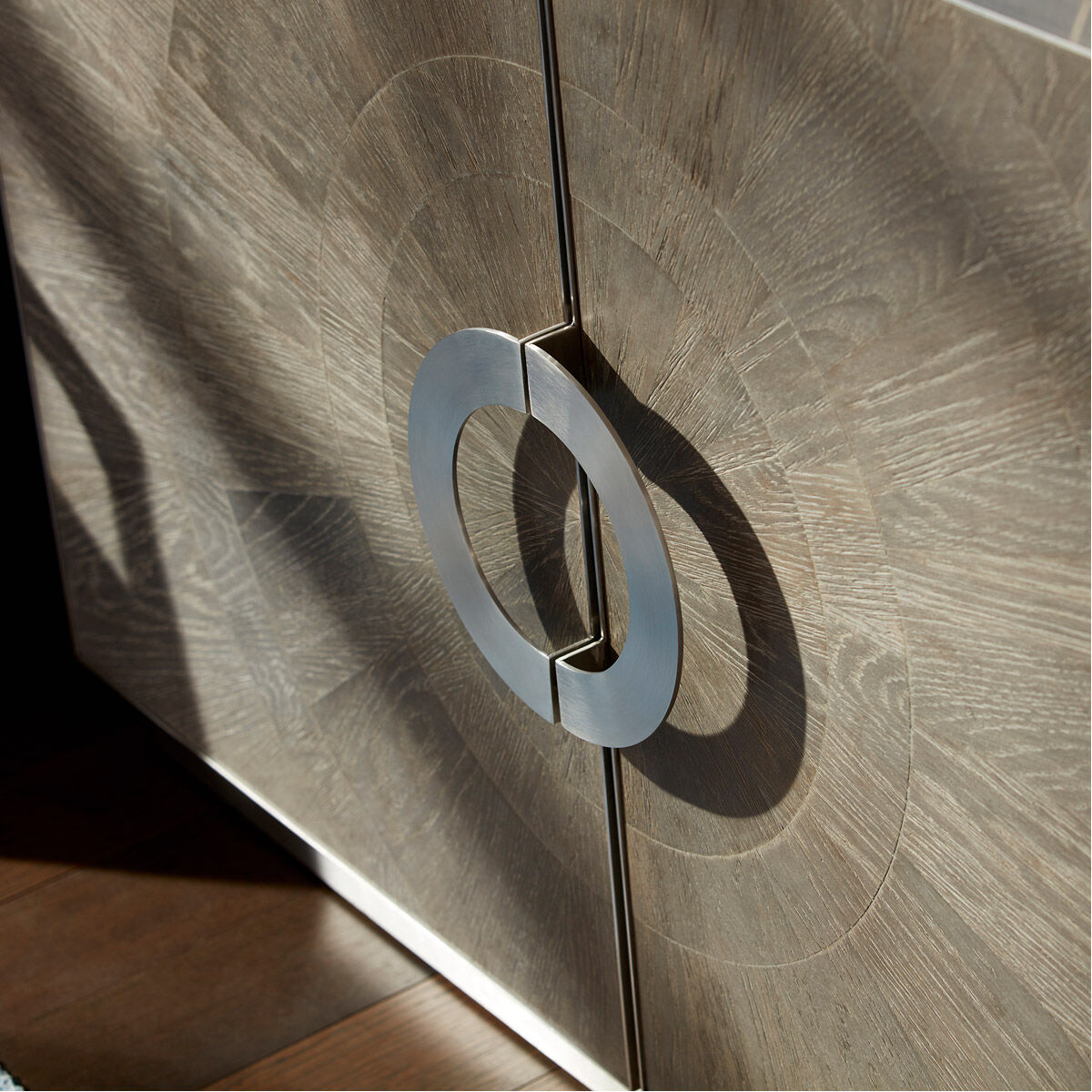 Volonte Weathered Oak And Stainless Steel Cabinet
