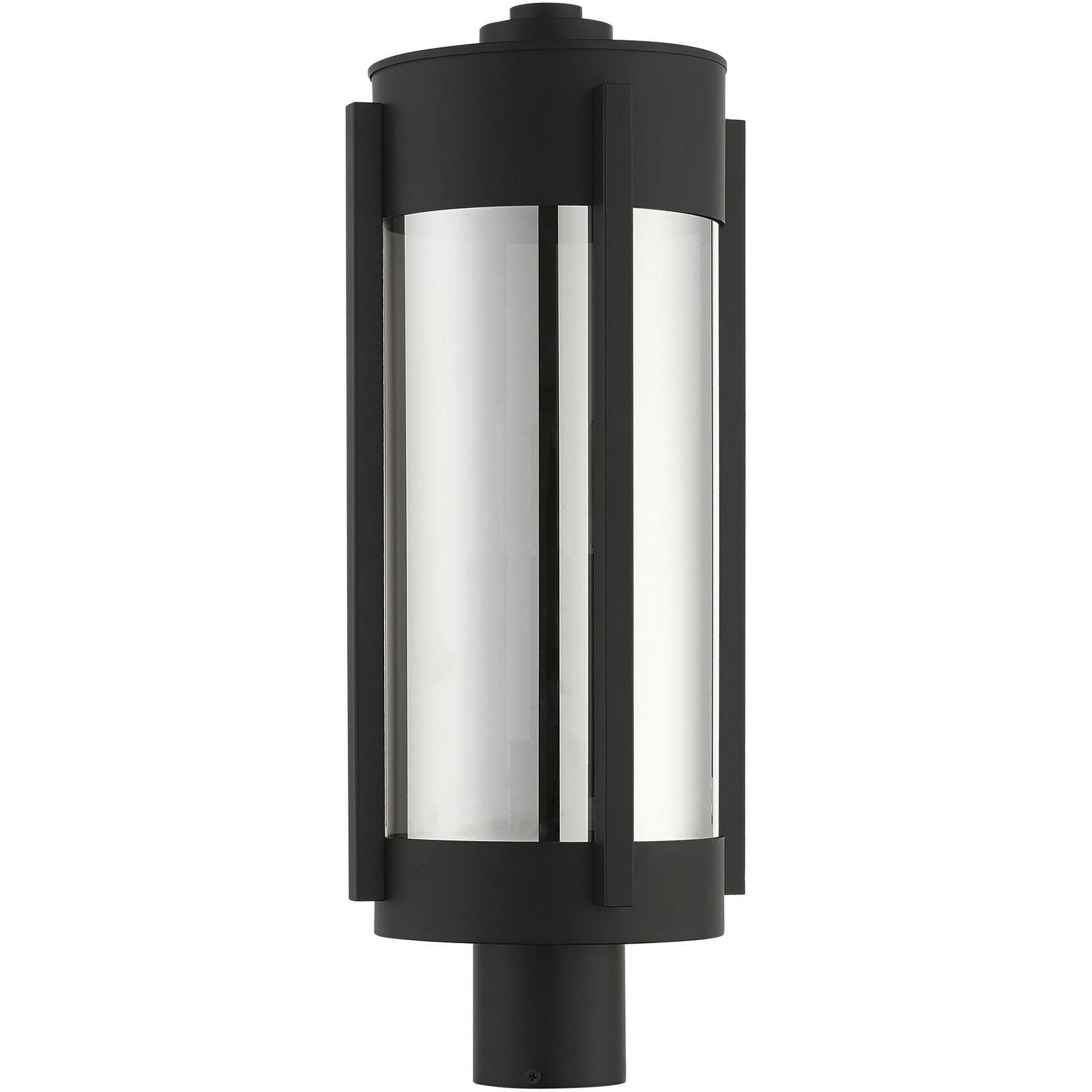 Sheridan 3 Light 22 inch Black with Brushed Nickel Candles Outdoor Post Top Lantern