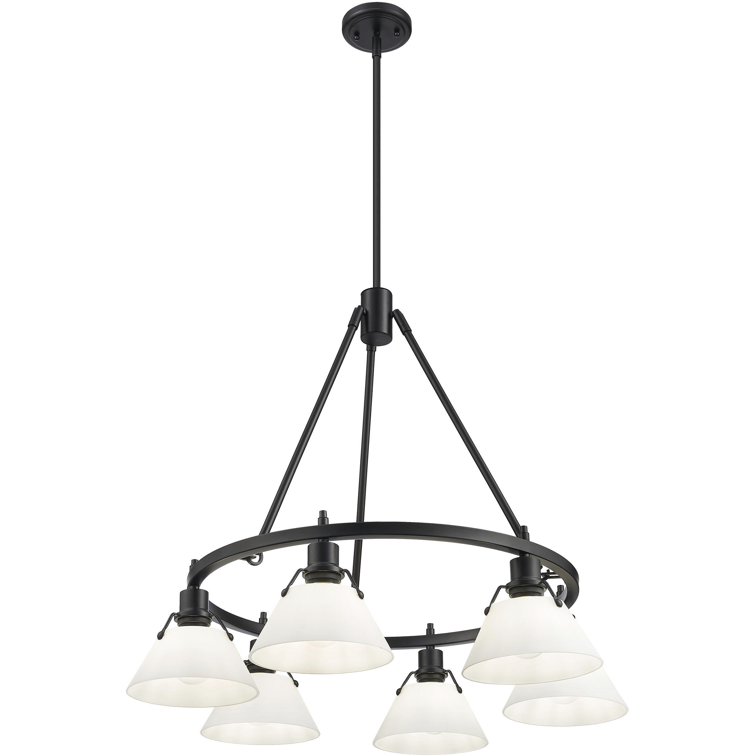 Yep Orwell 29 inch 60.00 watt Matte Black Chandelier Ceiling Light in Opal Glass