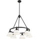 Yep Orwell 29 inch 60.00 watt Matte Black Chandelier Ceiling Light in Opal Glass