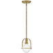 Somerset 1 Light 6.25 inch Heritage Brass Semi-flush Mount Ceiling Light