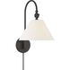 Traditional 1 Light 10 inch Matte Black Wall Sconce Wall Light