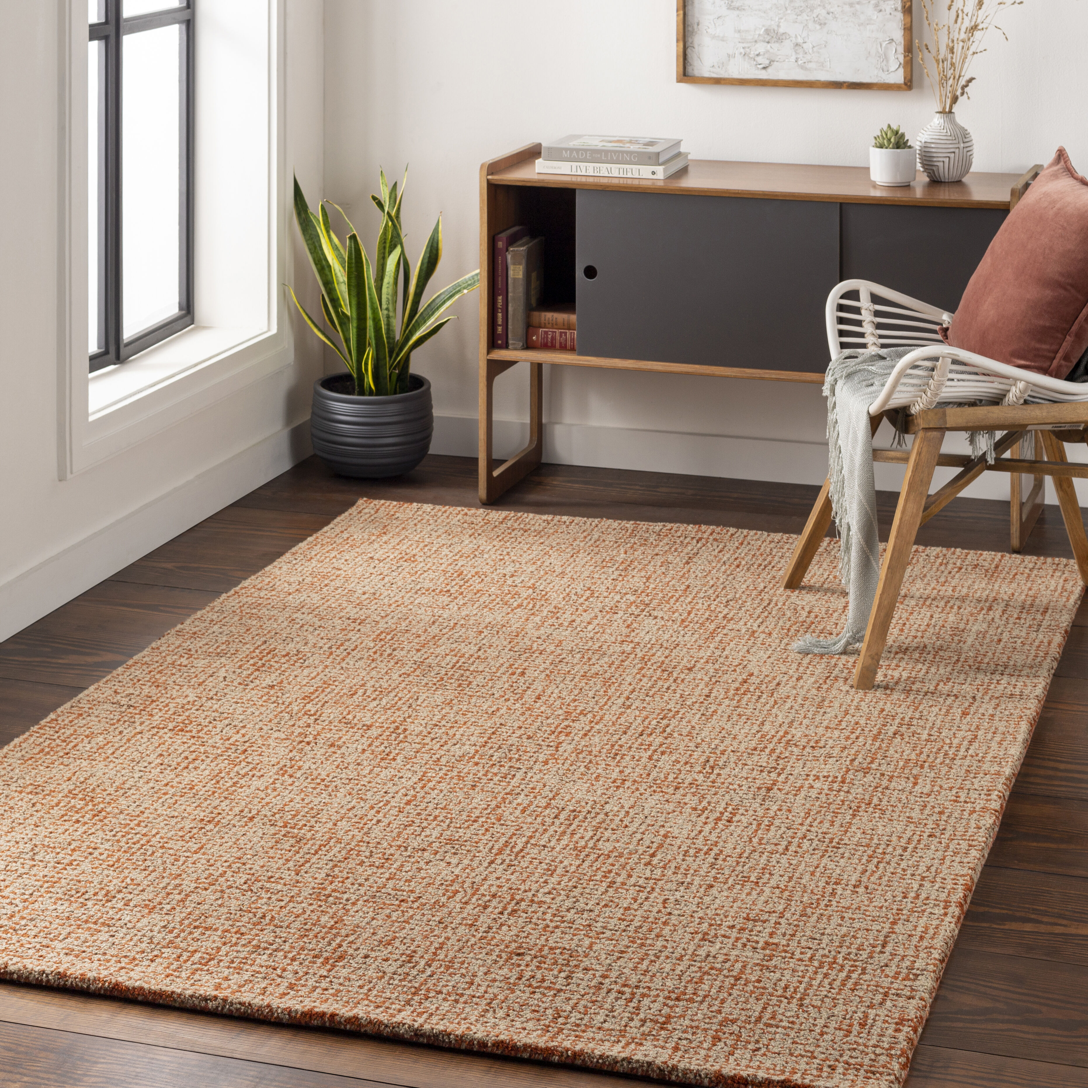 Aiden 90 X 60 inch Burnt Orange Rug in 5 x 8, Rectangle