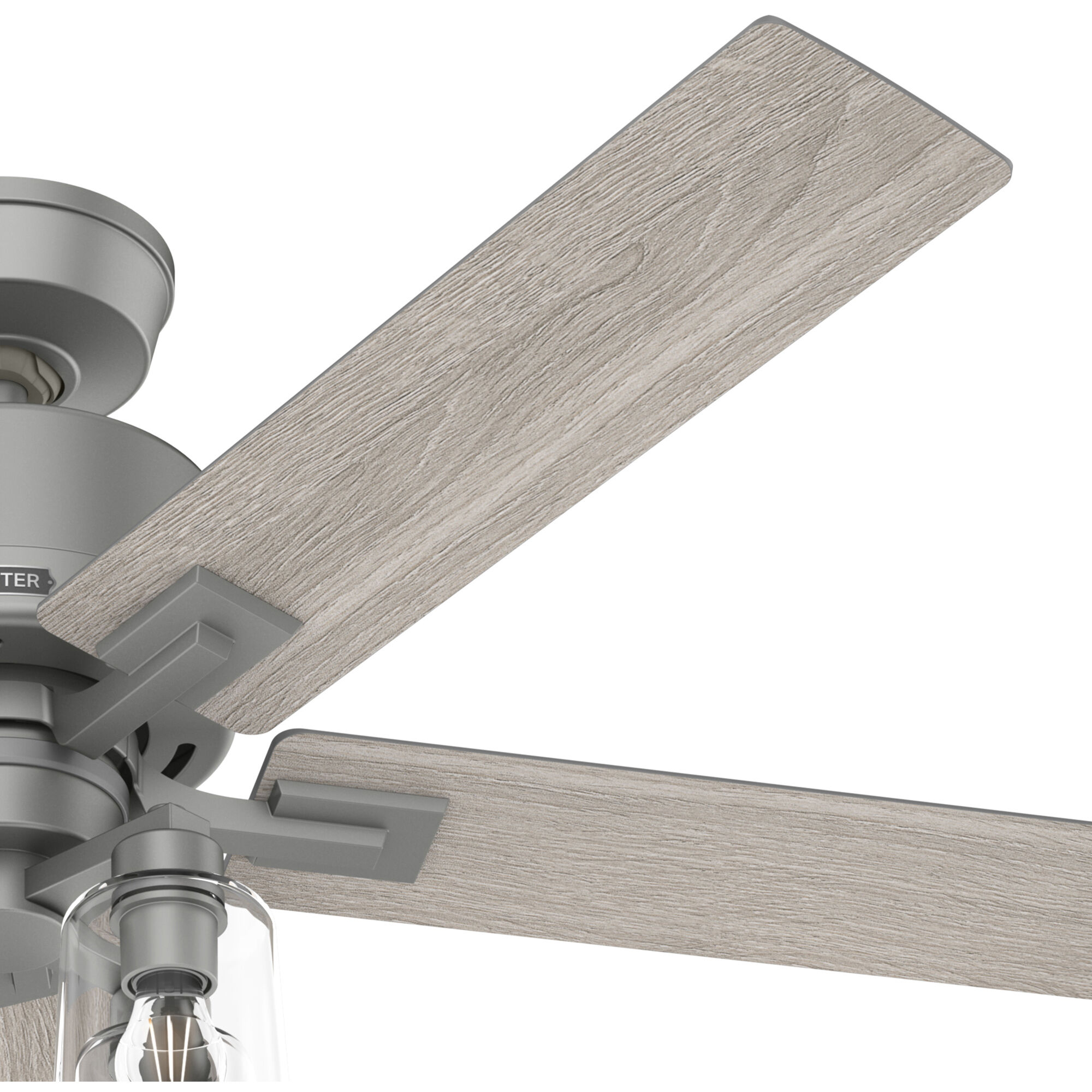Techne 52 inch Matte Silver with Light Gray Oak Blades Ceiling Fan