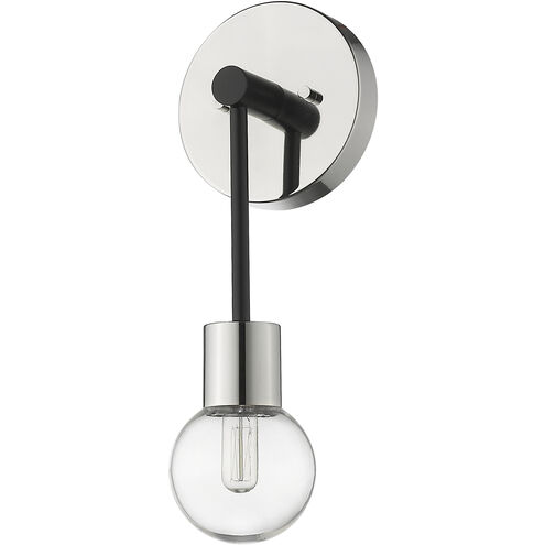 Neutra 1 Light 6 inch Matte Black and Polished Nickel Wall Sconce Wall Light