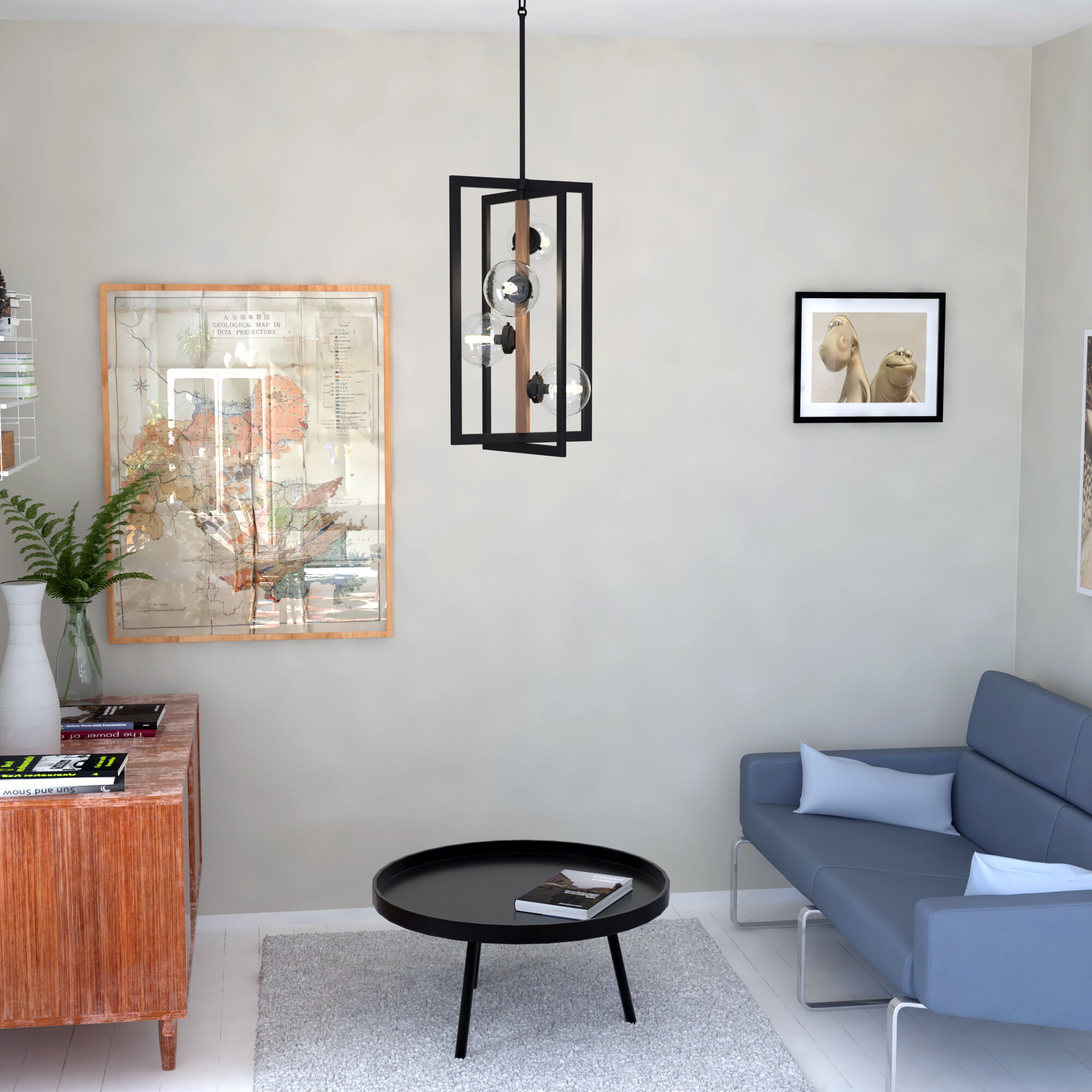 Bridgeview LED 16 inch Oil Rubbed Bronze and Light Walnut Pendant Ceiling Light