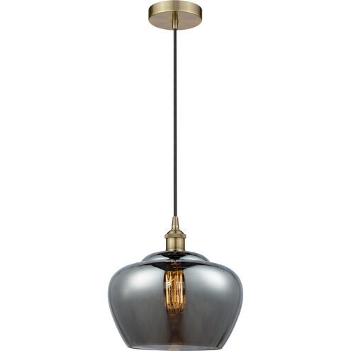Edison Fenton LED 11 inch Antique Brass Mini Pendant Ceiling Light