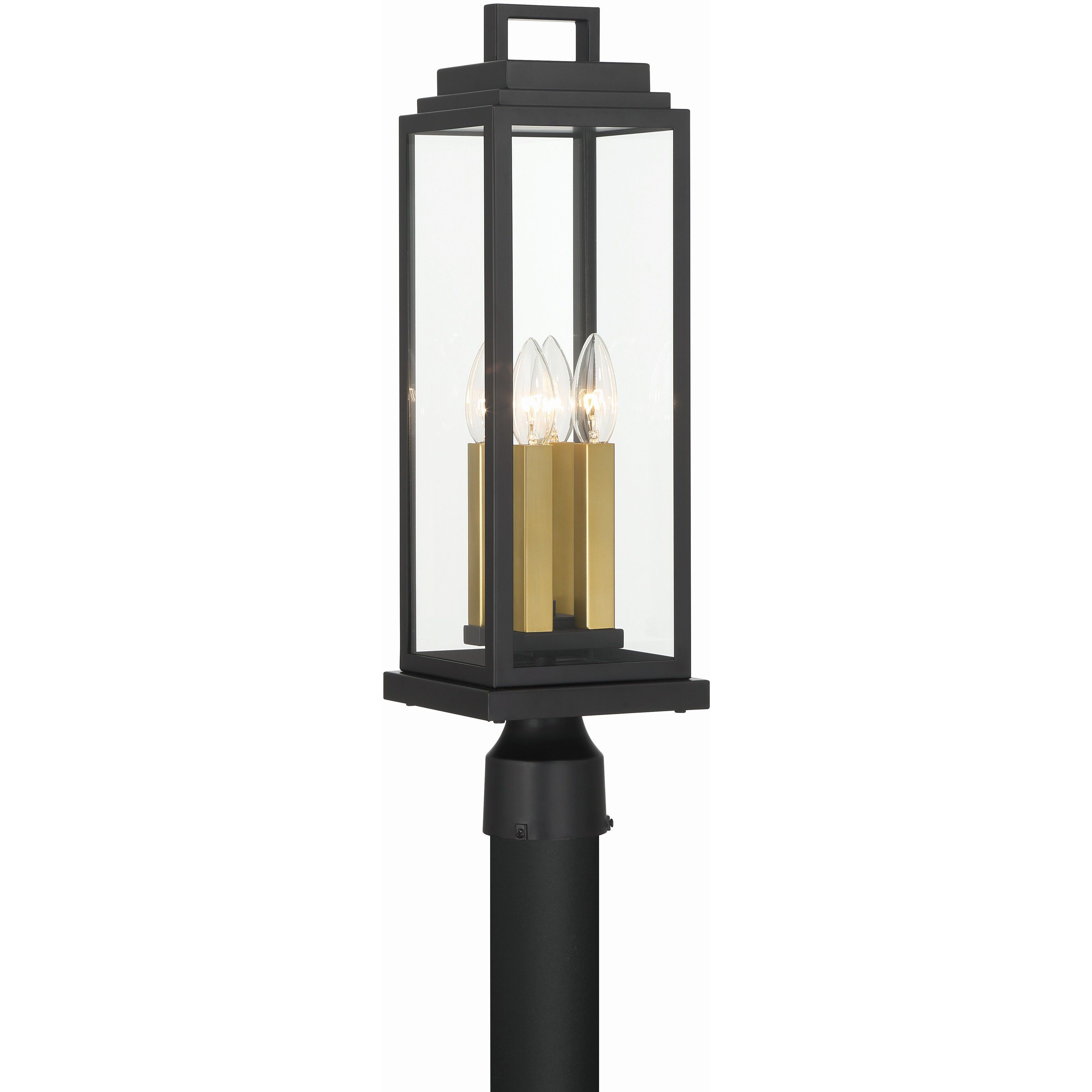 Aspen 4 Light 22 inch Matte Black Outdoor Post