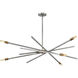 Archer LED 43 inch Brushed Nickel with Brushed Bronze Indoor Chandelier Ceiling Light