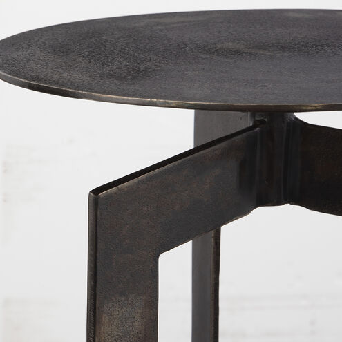 Deltoid 24 X 17.5 inch Gunmetal With Bronze Oxidation Accents Accent Table