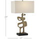Mithra 29 inch 100 watt Antique Brass and Black Table Lamp Portable Light