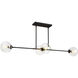 Cassia 4 Light 13.38 inch Matte Black Linear Pendant Ceiling Light in Clear Glass