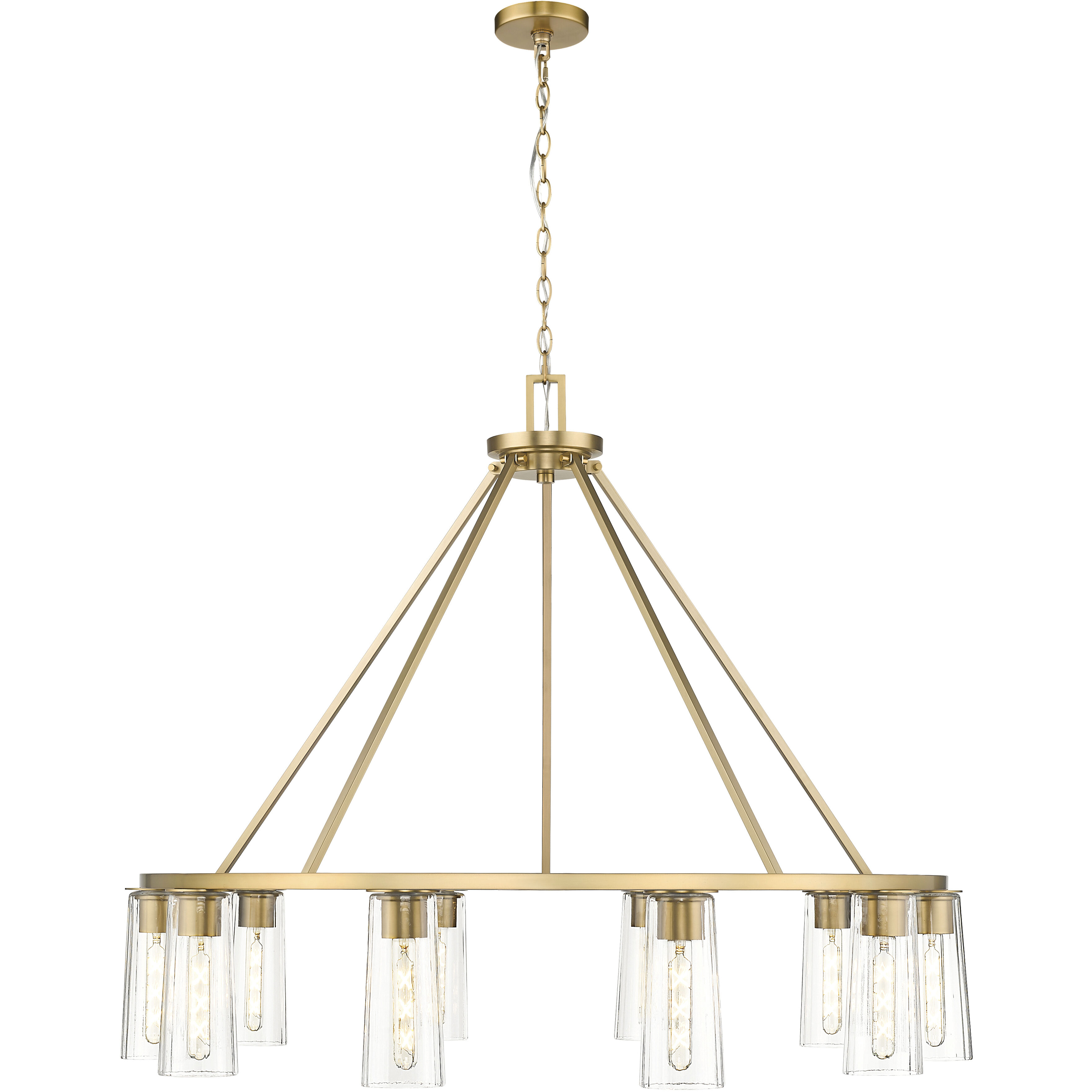 Titus 10 Light 46 inch Modern Gold Chandelier Ceiling Light