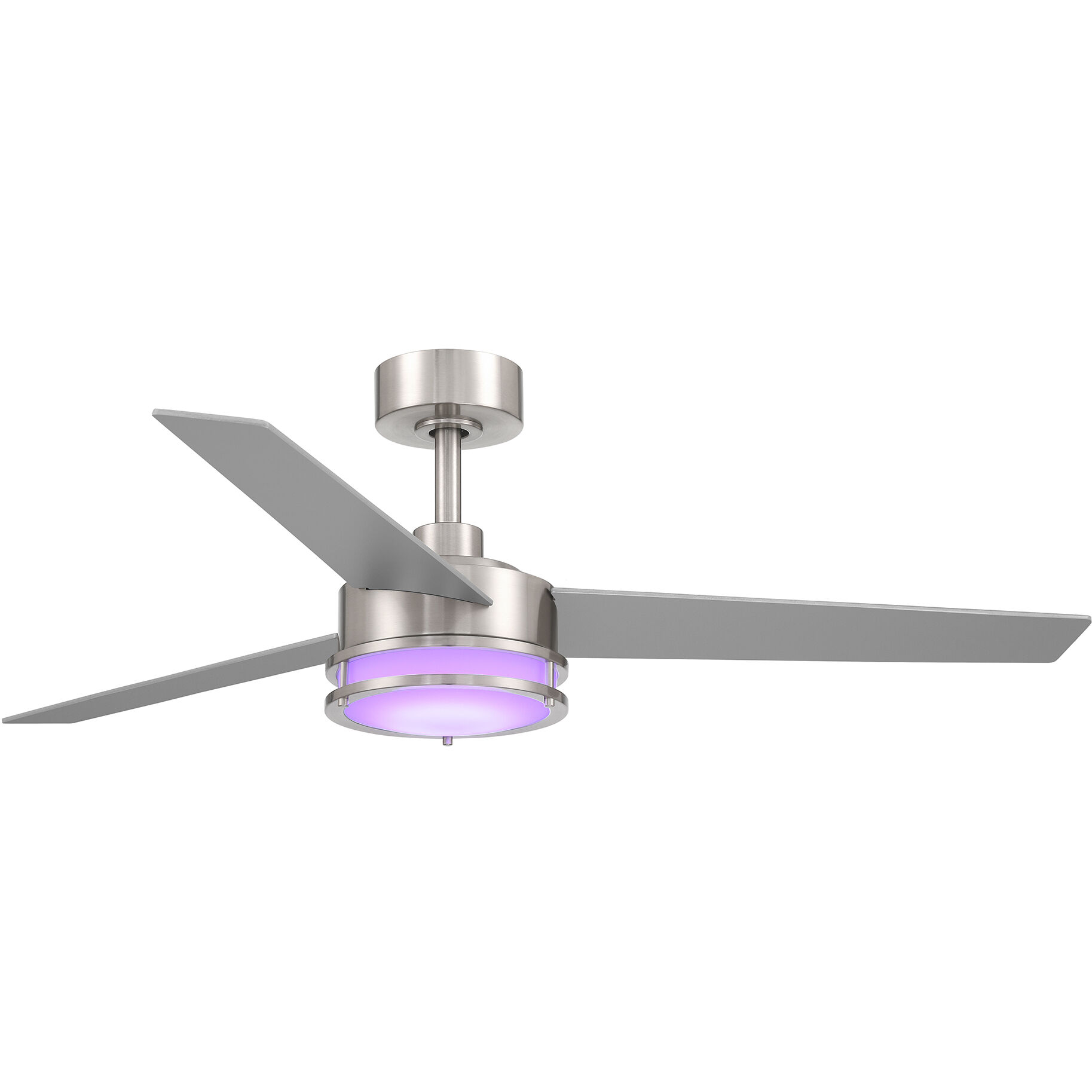 Cassini 52 inch Brushed Nickel with Reversible Silver/Pearl Gray Blades DC Smart Fan