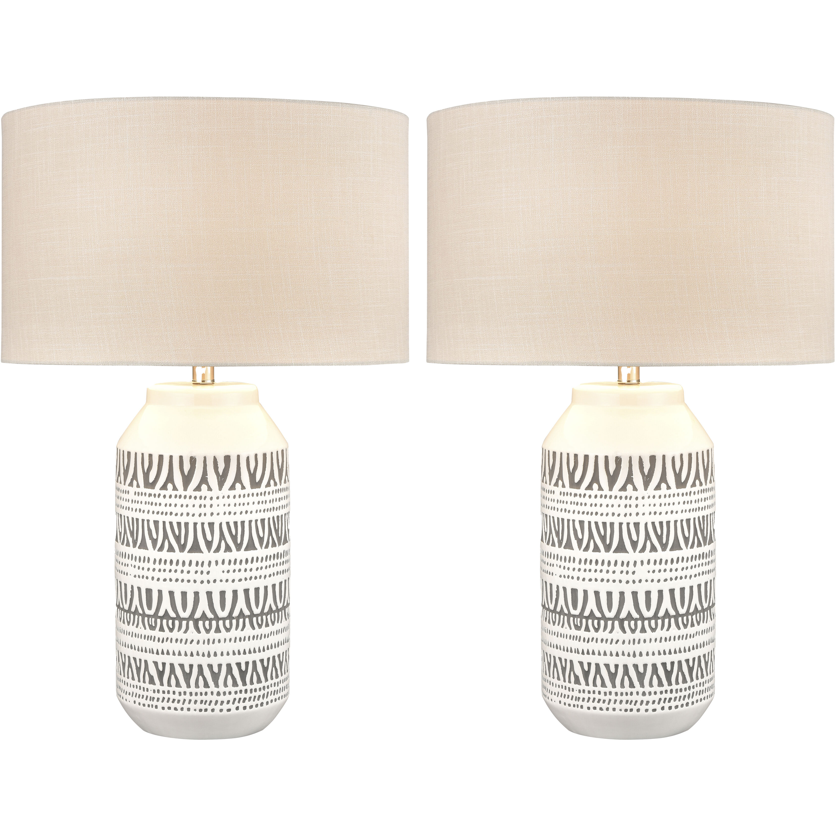 Calabar 29 inch 150 watt White Table Lamp Portable Light, Set of 2