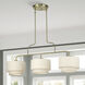 Manorwood 3 Light 48 inch Antique Brass Linear Chandelier Ceiling Light, Extra Large