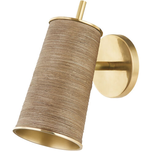 Delran 1 Light 4.75 inch Aged Brass Wall Sconce Wall Light
