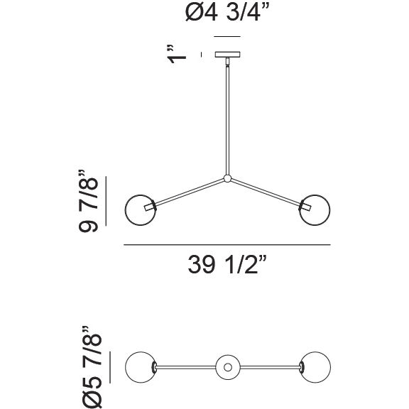 Novo 2 Light 39.5 inch Aged Gold Brass Pendant Ceiling Light in Aged Gold Brass and Opal Glass