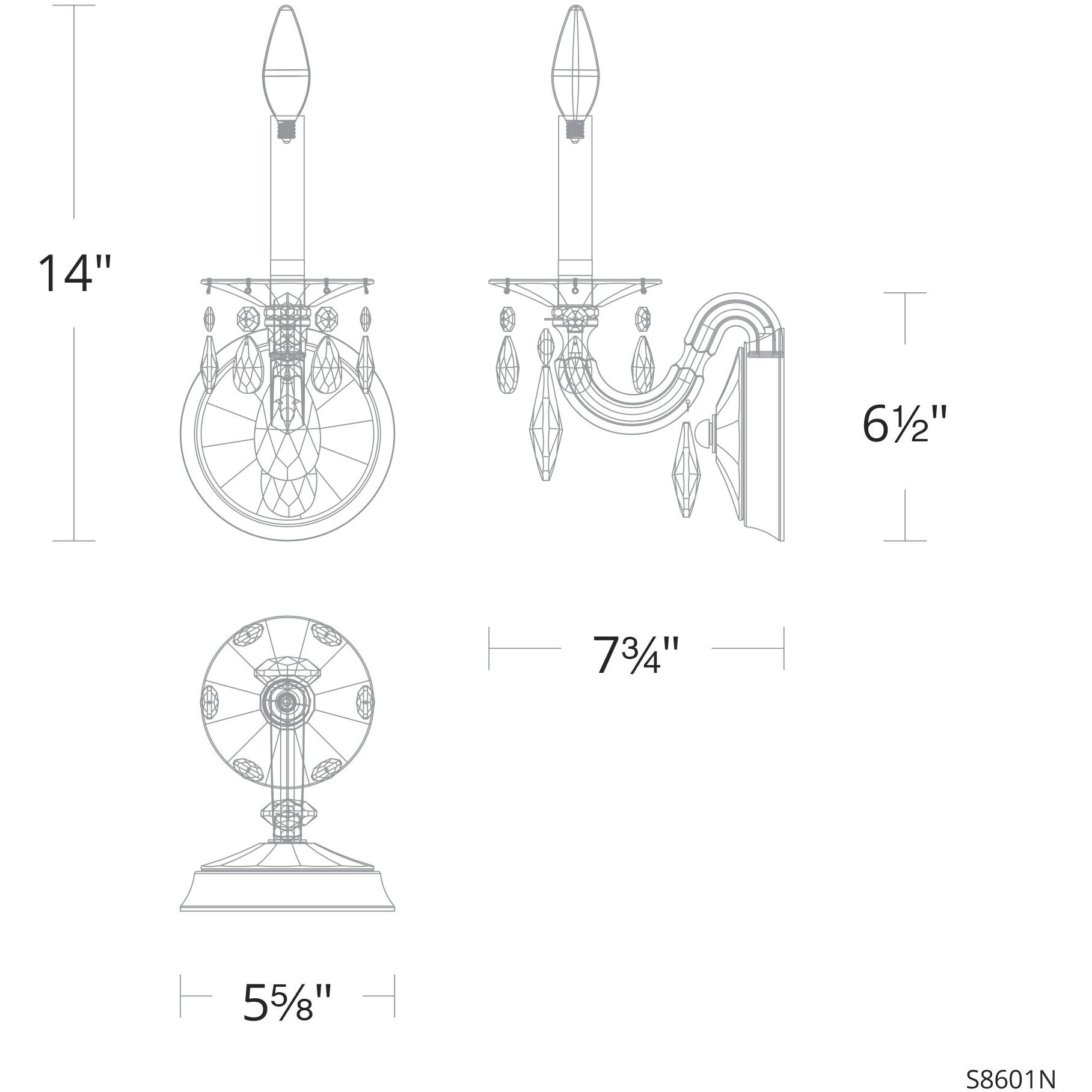 San Marco 1 Light 8 inch Heirloom Bronze Wall Sconce Wall Light, Schonbek Signature